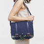 Navy Passion Flower Satchel, thumbnail 2 of 8
