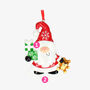 Santa Gnome Christmas Tree Decoration With Personalised Name, thumbnail 2 of 2