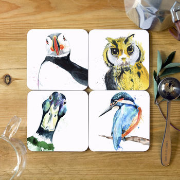 Inky Feathered Friends Collection Coasters, 4 of 11
