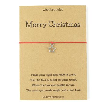 Merry Christmas Star Charm Wish Bracelet And Card, 3 of 5