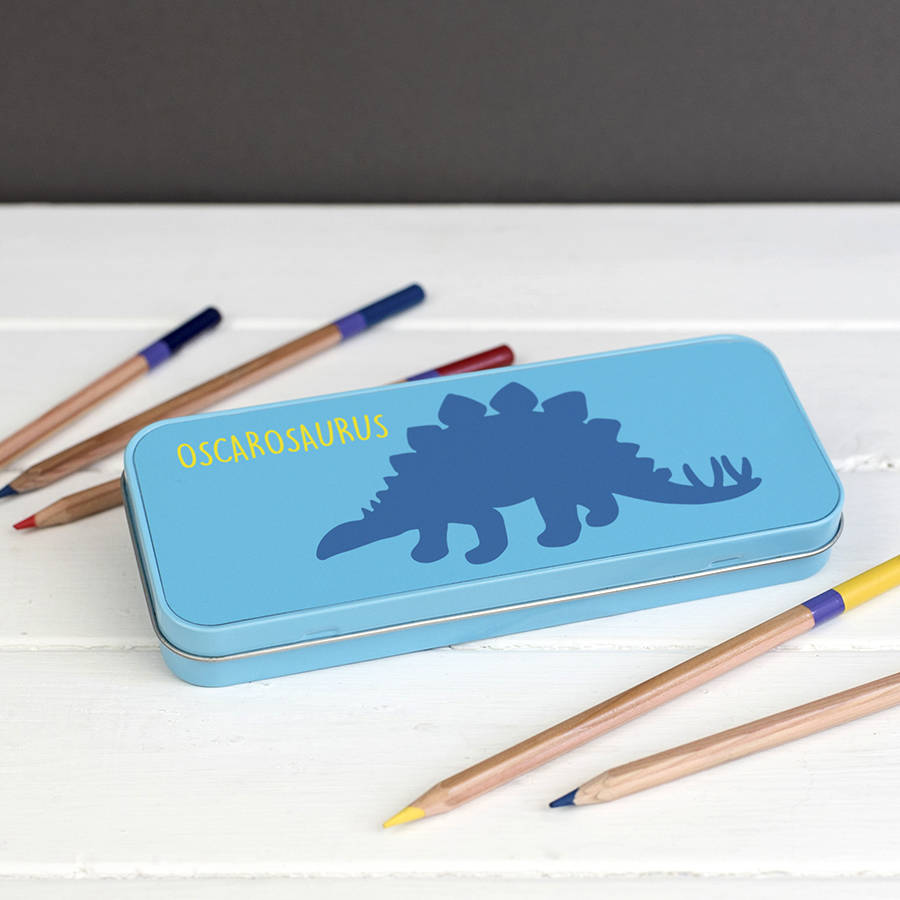 personalised children's dinosaur pencil case by the little picture ...