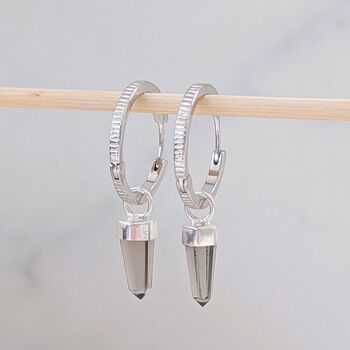 The En Pointe Smoky Quartz Earrings, Silver, 5 of 8
