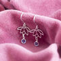 Delicate Lotus Birthstone Earrings, thumbnail 5 of 8