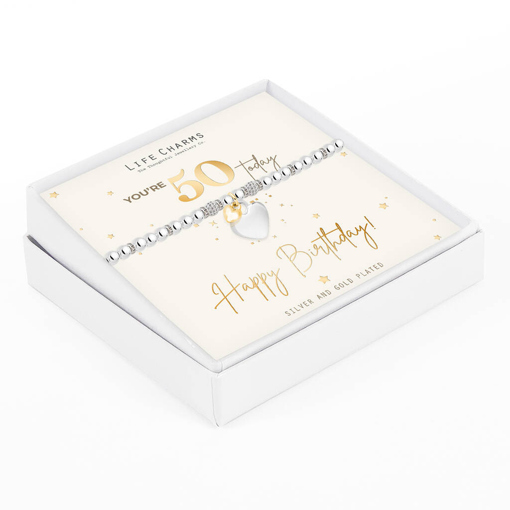 Happy 50th Birthday Bracelet Gift, 1 of 5