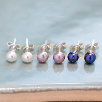 Freshwater Mini Pearl And Silver Earrings, 2 of 5