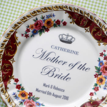 Personalised Mother Of The Bride Vintage China Plate, 2 of 3