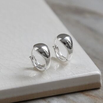 Sterling Silver Chunky Huggies, 2 of 6
