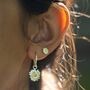 Daisy Charm Hoop Earrings, Sterling Silver, thumbnail 1 of 5