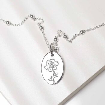 Sterling Silver October Birth Flower Necklace, 2 of 8