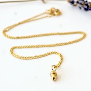 9ct Gold Acorn Necklace, 2 of 9
