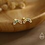 Sterling Silver Cz Crystal Rainbow Stud Earrings, thumbnail 4 of 12