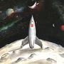 Framed Rocket, Space And Moon Print From Original, thumbnail 2 of 3