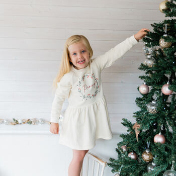 Personalised Girls Christmas Dress, 6 of 12