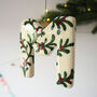 Personalised Handmade Clay Hanging Letter With Hand Painted Berry Design, thumbnail 3 of 4