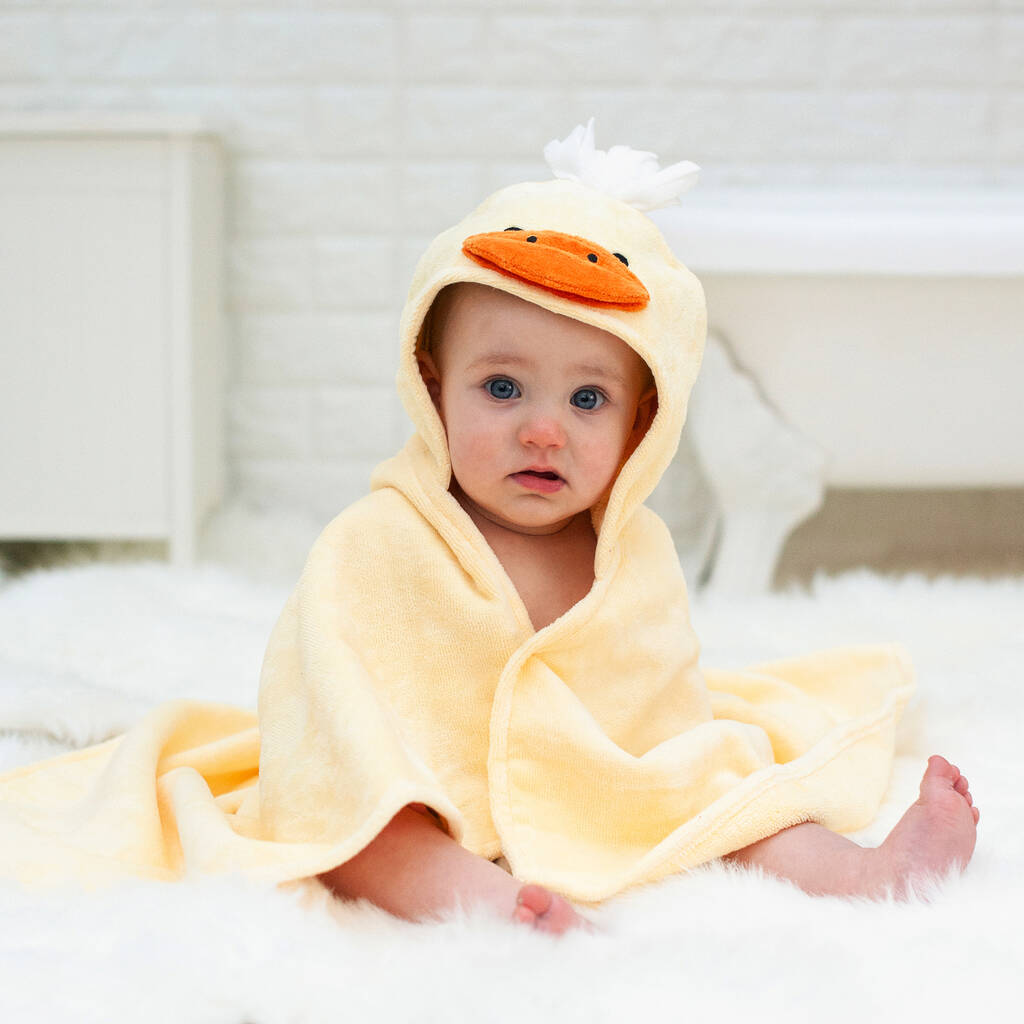 Personalised Cuddly Duck Baby Towel, 1 of 8