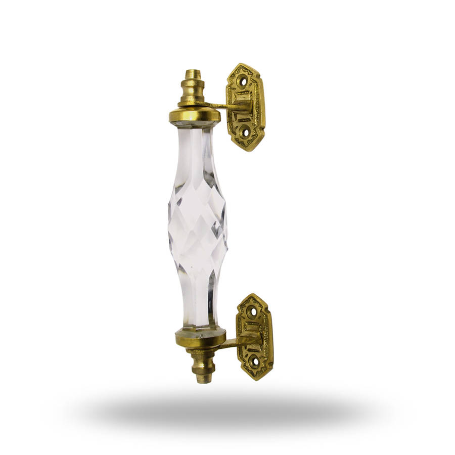 Glass Handle Big Transparent Antique Finish Set Of Two By TrincaFerro