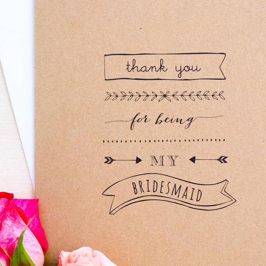 'thank you for being my bridesmaid' card by paper craze