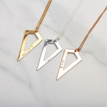 Personalised Geometric Pendant Necklace Gift For Her, 3 of 7
