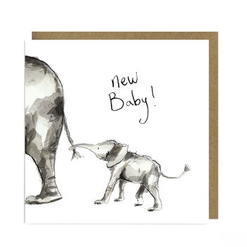 New Baby Card With Elephants 'Ava And Ayla', 2 of 3