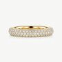 Women's Pavé Dome Ring In 18k Gold, Dainty Minimalist Jewellery, thumbnail 2 of 5