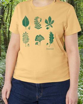 Organic Womens Leafy Tee T Shirt, 2 of 3