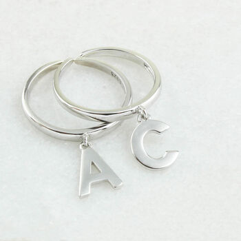 Sterling Silver Initial Letter Ring, 8 of 12