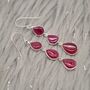 Red Ruby Drop Earrings: Silver Or Gold, July Birthstone Jewelry, thumbnail 5 of 12