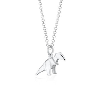 Personalised Silver Or Gold Plated Origami T Rex, 8 of 11