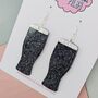 Pint Glass Glitter Resin Earrings, thumbnail 3 of 4