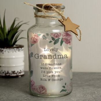 Personalised Floral Watercolour LED Glass Jar, 3 of 4