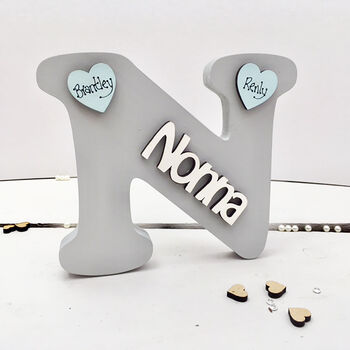 Personalised Nonna N Letter Mother's Day Gift Grey, 2 of 2