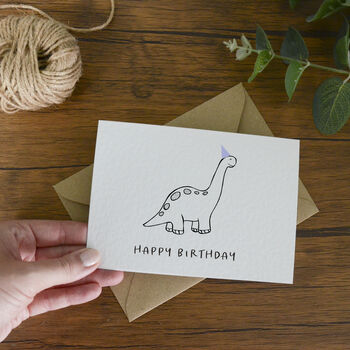 Happy Birthday Dinosaur Card, 3 of 4