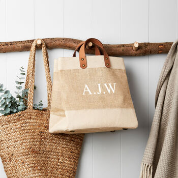 Personalised Monogram Studio Tote Natural Jute, 2 of 2