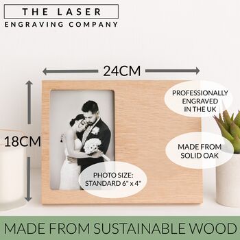 Personalised Family Member Solid Oak Photo Frame, 3 of 7