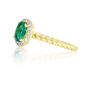 Iris Gold Ring, Emerald And Natural White Diamonds, thumbnail 2 of 5