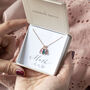 Rose Gold Plated Family Birthstone Marquise Necklace, thumbnail 6 of 9