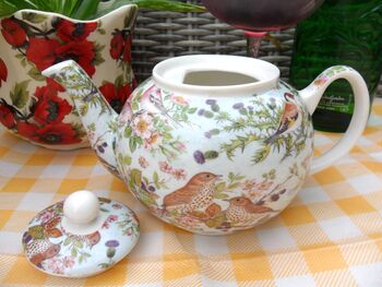 Two Cup Teapot In British Birds Design, 6 of 9