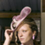 Ivory And Lilac Modern Saucer Hat 'Larisa', thumbnail 4 of 12