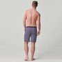 Men's Bamboo Sleep Shorts Grey Marl And Navy Stripe, thumbnail 3 of 3