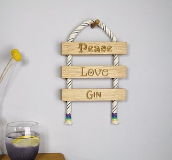 Gin Lovers Oak Wall Sign, 2 of 4