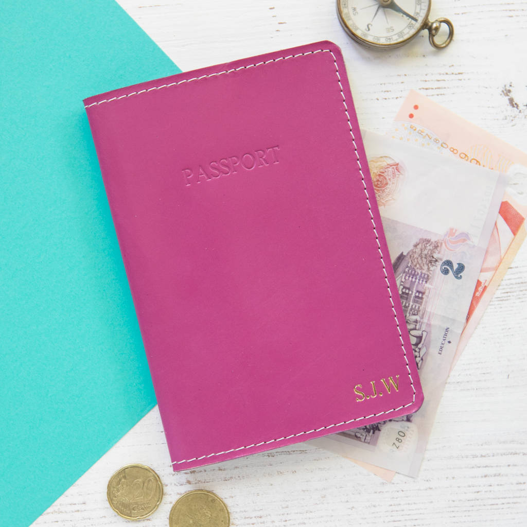 personalised leather passport case by williams handmade