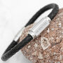 Personalised Men's Roman Numerals Leather Bracelet, thumbnail 1 of 10