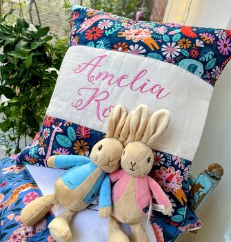Blue Jungle Name Cushion, 3 of 4