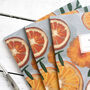 Cute Orange Citrus Recycled A5 Lined Notebook, thumbnail 4 of 4