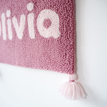Dusky Pink Custom Wall Hanging For Baby's Nursery, 2 of 5