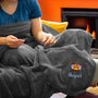 Personalised Cosy Christmas Blanket With Embroidered Winter Fireplace Design, thumbnail 1 of 12