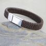 Men's Personalised Leather Plait Message Bracelet, thumbnail 5 of 9