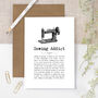 Sewing Quotes Vintage Greeting Card, thumbnail 1 of 5