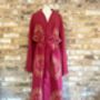 Merlot With Gold Sun Long Organic Cotton Robe, thumbnail 3 of 5