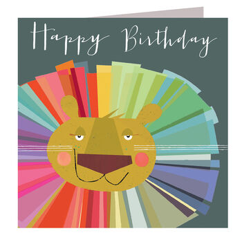 Rainbow Lion Birthday Card, 2 of 4